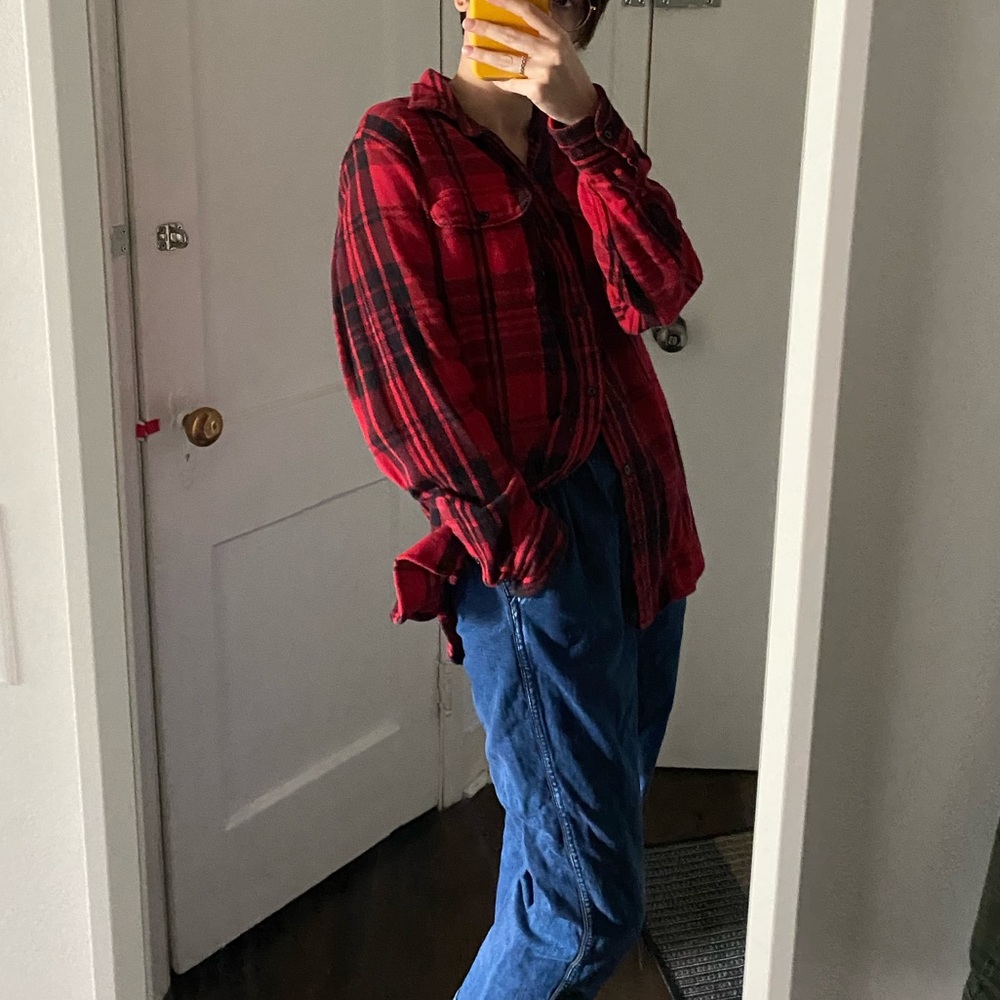Red and black GAP Plaid